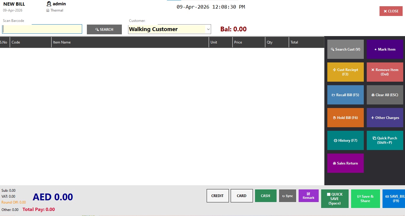 POS Billing Screen